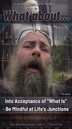 Into Acceptance of “What Is” · Be Mindful at Life's Junctions